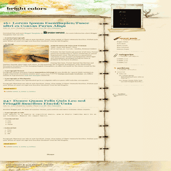 Bright Colors free blogger template with old style look blogger template