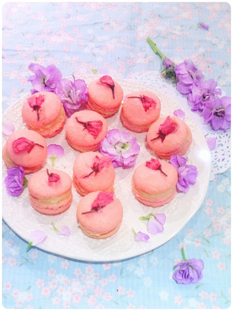 Cherie Kelly's Cherry Blossom, Rose, Jasmine & Earl Grey Macarons