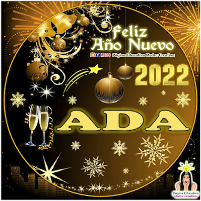 Nombre ADA por Año Nuevo 2022 - Cartelito mujer