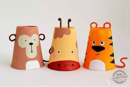 paper cup craft animal