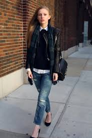 jeans and leather jacket 