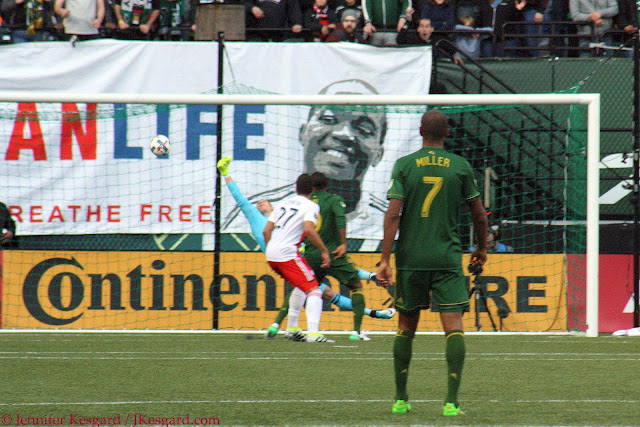 Giant Darlington Nagbe approves of Diego Valeri's goal.