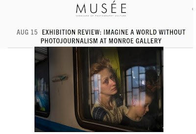 screen shot of Musee Magazine with David Butow's photograph of mother and child on train leaving Ukraine for Poland. March, 2022