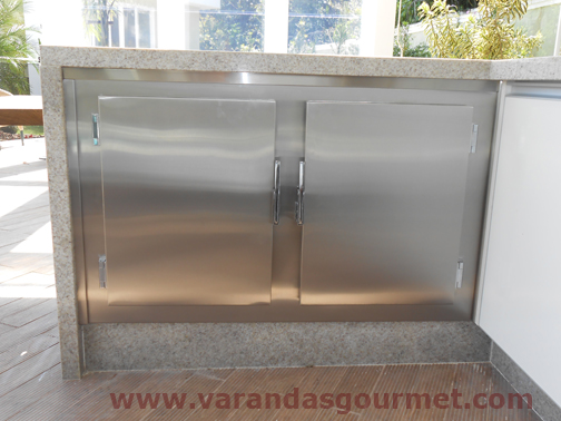 balcão refrigerado com 2 portas em aço inox