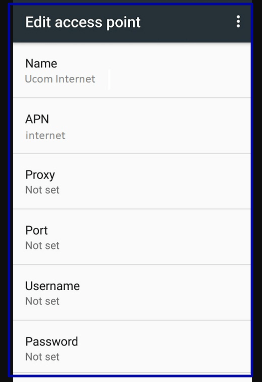 Ucom APN Settings