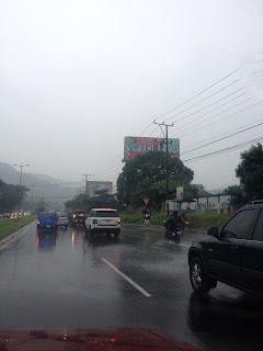 rain on freeway in Costa Rica