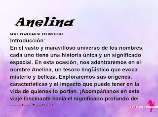 significado del nombre Anelina
