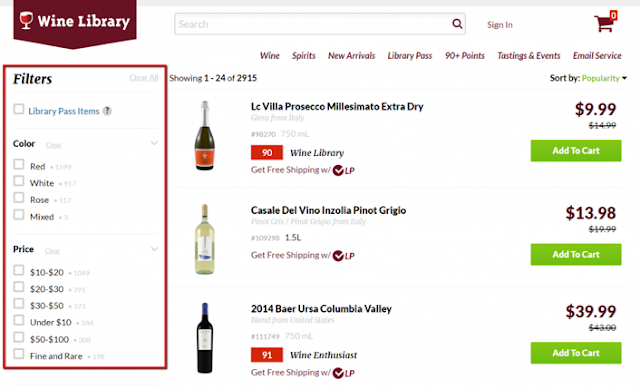 Hicks Law Implementation in Wine Library Website