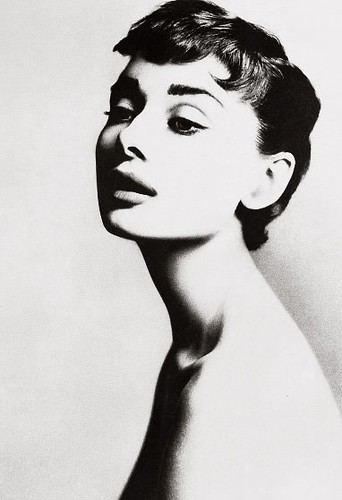 This simple portrait of Audrey Hepburn shows the beauty and depth of black