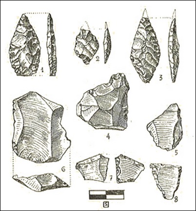 silex encontrados en la cueva