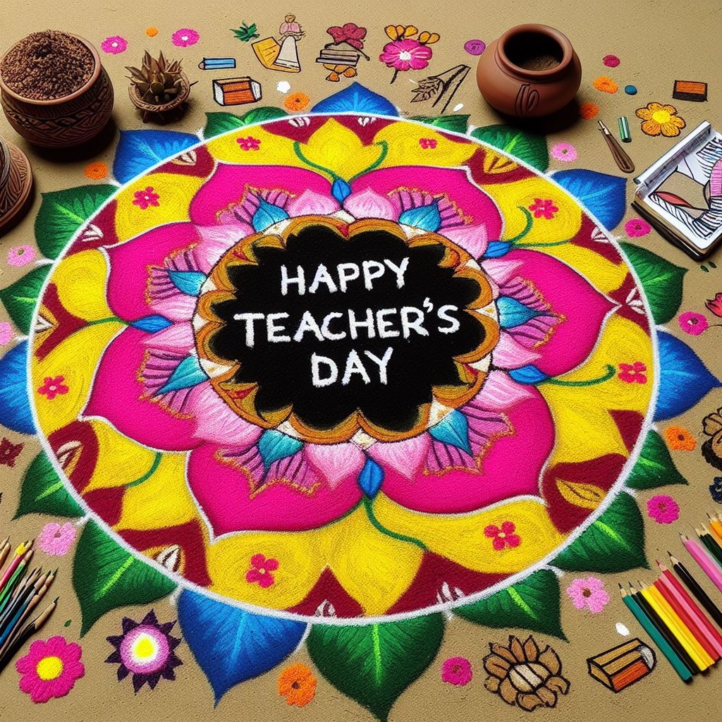 Happy Teachers Day Rangoli Images 2024