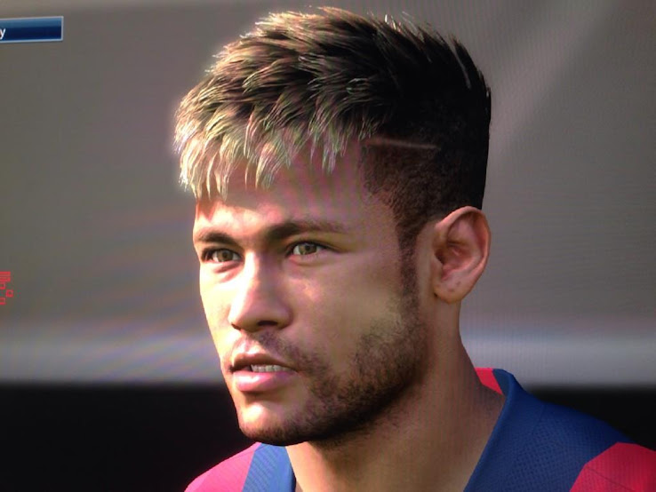 Rosto do jogador brasileiro Neymar em Pro Evolution Soccer 2015