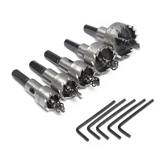 5pcs 16-30mm Hole Saw Cutter Drill Bit Set HSS Hole Saw Multi-Purpose Metal Reamer Power Tooth Cutter Hown - store