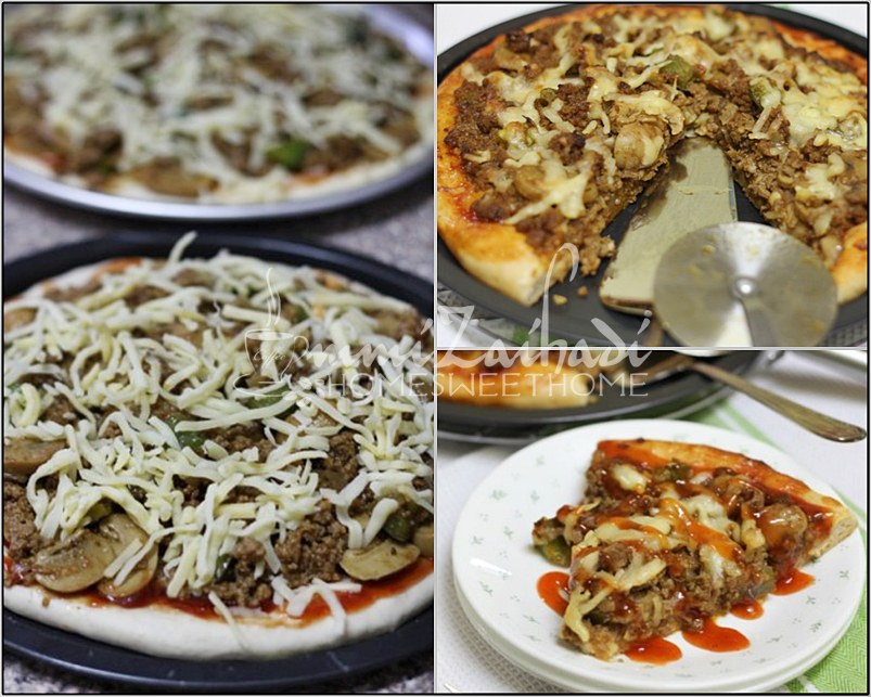 Home Sweet Home: Meat and Mushroom Pizza