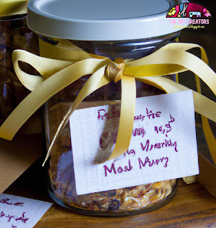  A picture of a jar of homemade granola with a personalized label 