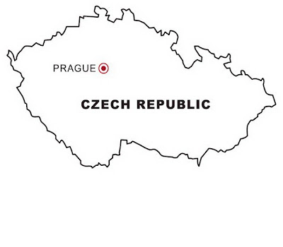 Mapa de República Checa para colorear
