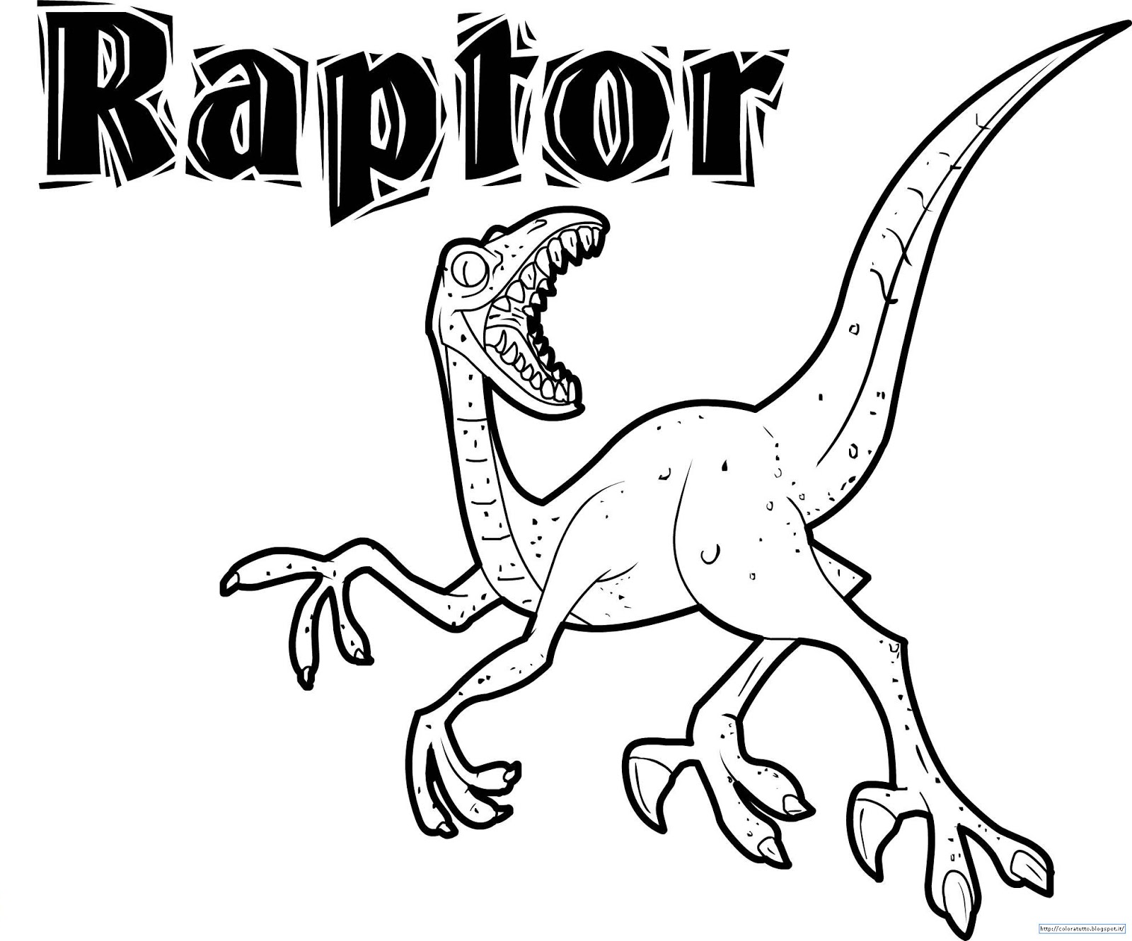 Un temibile Velociraptor ¨ lo spettacolare protagonista del terzo disegno da colorare dei dinosauri…