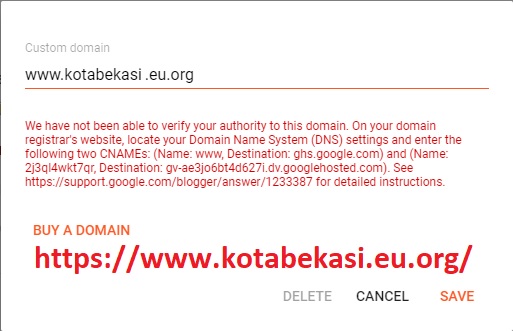 Cara Custom Domain atau Mengganti Domain Blogspot ke EU.ORG di Blogger