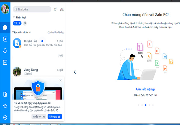 Cách 2: Hướng dẫn Đăng nhập Zalo Web bằng mã QR e