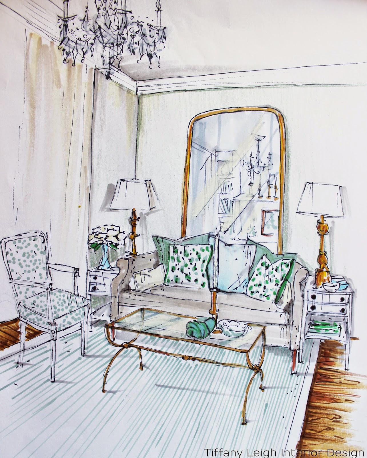 Tiffany Leigh Interior Design In my Sketchbook Living 