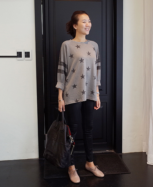 Star Print Oversized Sweater