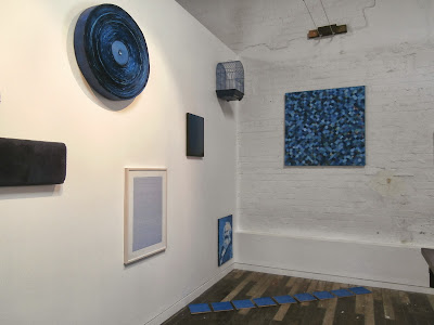 kate mackay, blue circle, oil on canvas, articulate, adrian clement, collection, painting, art, geometric, non objective