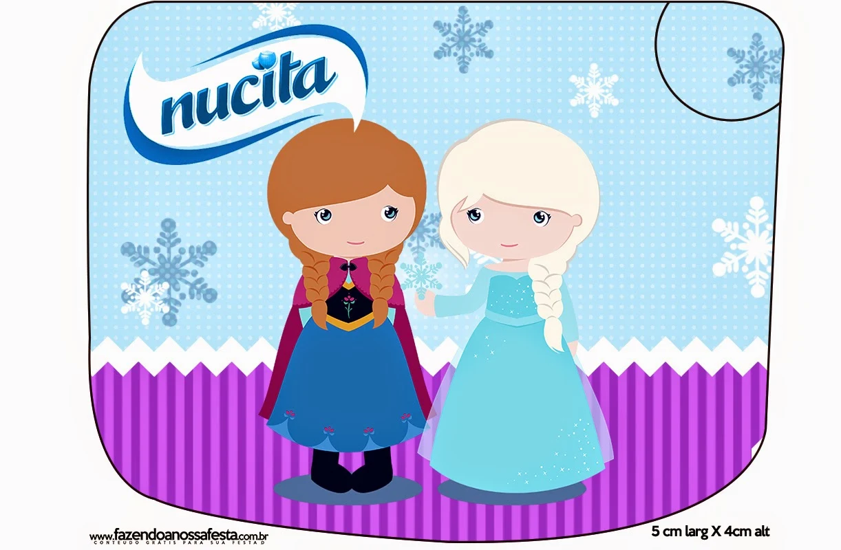 Etiqueta Nucita de Frozen Niñas en Navidad para imprimir gratis.