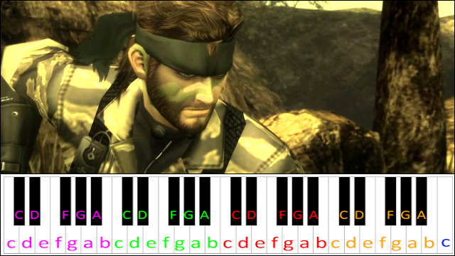 Snake Eater (Metal Gear Solid 3) Piano / Keyboard Easy Letter Notes for Beginners