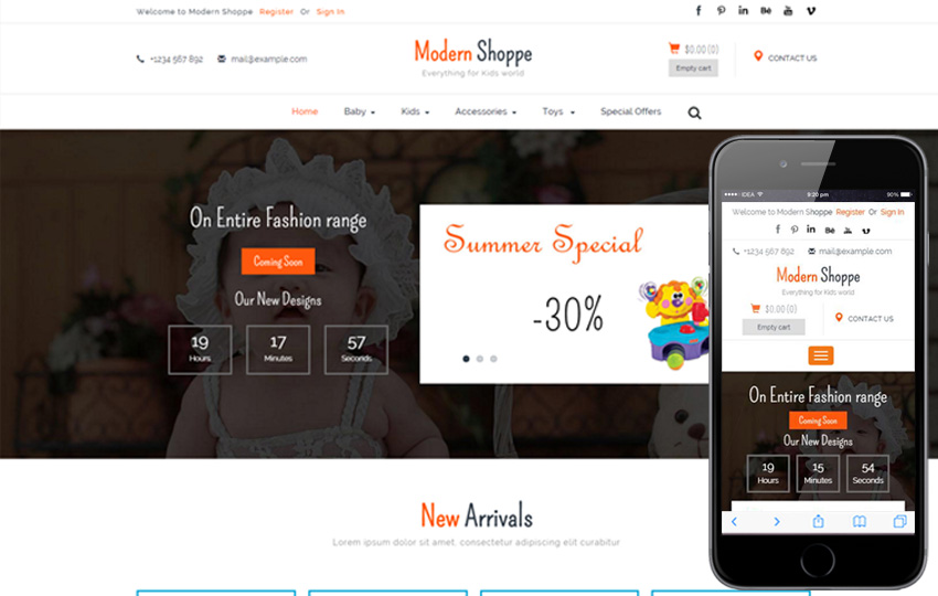 Modern Shope Ecommerce Website Templates Image