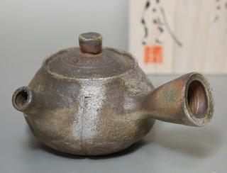 teapot, japan, japanese, bizen, wood fired, clay, kyusu, 