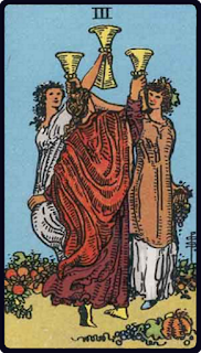 The 3 of Cups - Tarot Card from the Rider-Waite Deck