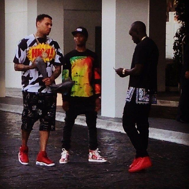 Wizkid still chilling with Chris Brown (Photos)