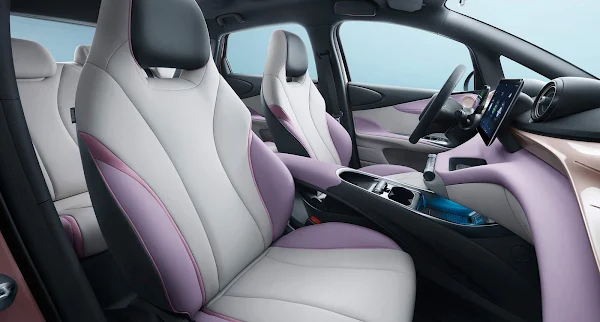 Novo BYD Dolphin Plus 204 cv - interior Angel Pink