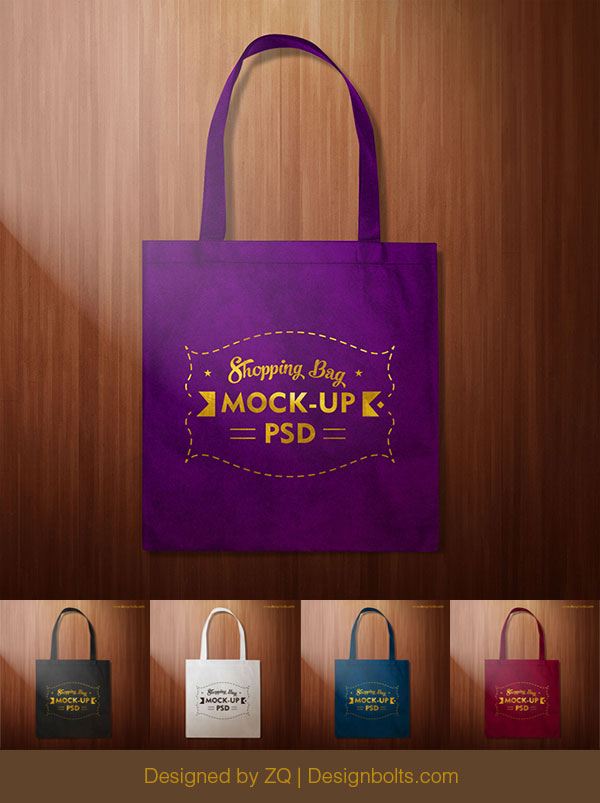 Black Shopping Bag Mockup PSD