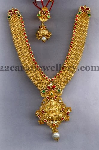 Lakshmi Floral Antique Set with Jhumka