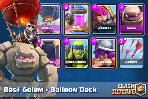  Strategi Deck Golem Balloon Arena 6 Clash Royale