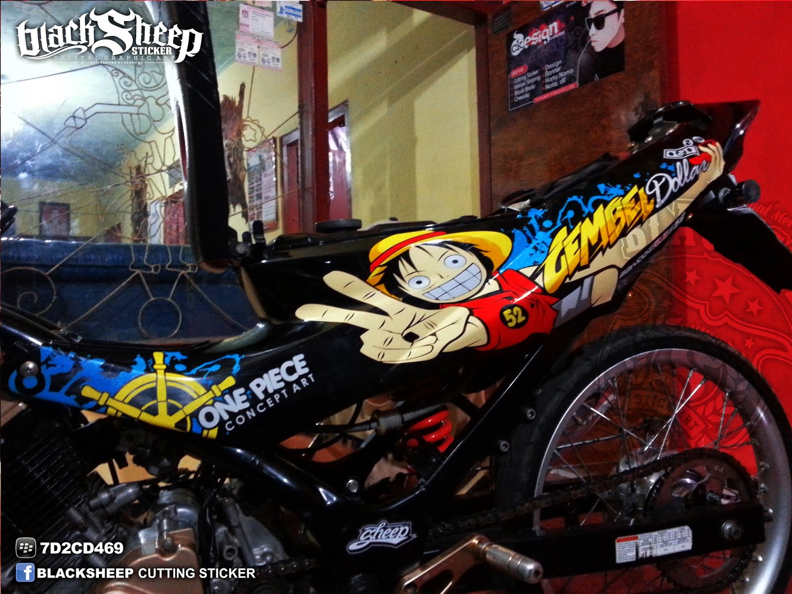 Satria F150 One Piece BlackSheep Sticker