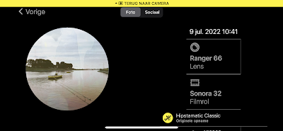 Screenshot Hipstamatic-instellingen Ranger 66 + Sonora 32
