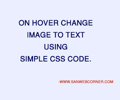 on hover change text to image using css