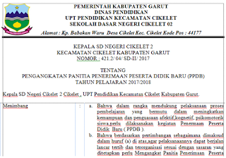 Format SK Panitia PPDB Terbaru