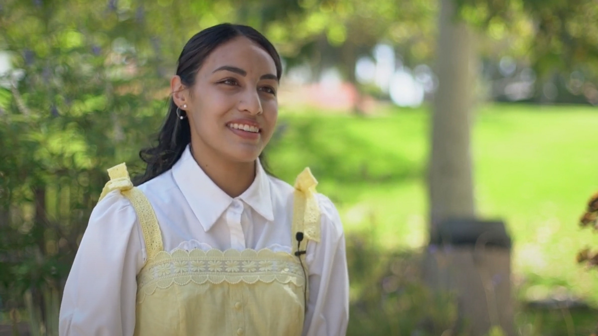 A smiling Marlene Baldonado on the SDSU campus.