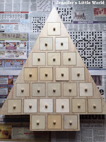 Decorating a wooden Hobbycraft Advent calendar