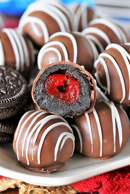 Inside of Cherry-Stuffed Oreo Balls Image