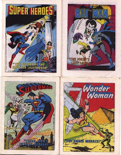 Post Super Heroes mini comics featuring Super Friends, Superman, Batman, Wonder Woman, Aquaman, Robin