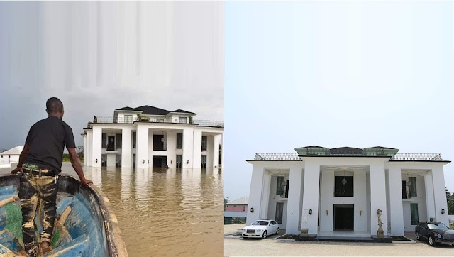 Karma? Flood Destroys Delta State Politician’s Multi-Million Naira Mansion