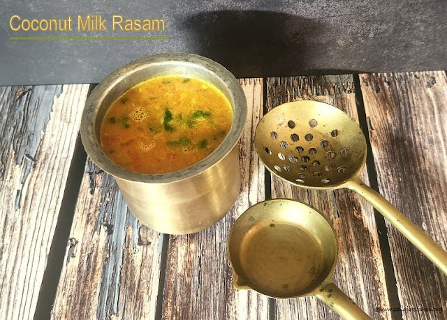 images of Coconut Milk Rasam Recipe / Kobbari Palu Charu Recipe / Kayi Halu Rasam Recipe / Thengai Paal Rasam