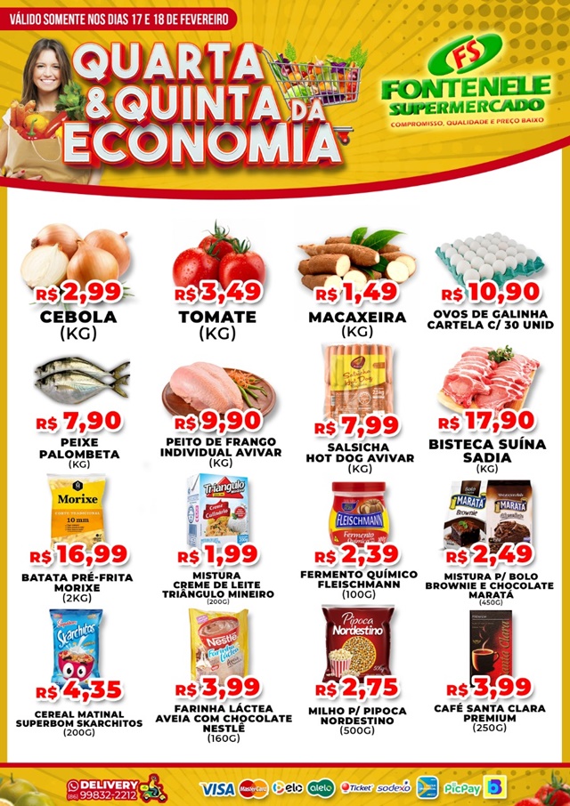 Aproveite as ofertas dessa quarta e quinta (18) do Fontenele Supermercado em Cocal-PI