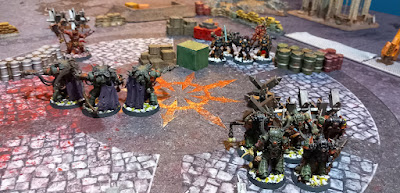 Warhammer 40k three-way battle report: Black Legion vs Death Guard vs World Eaters, 500pts