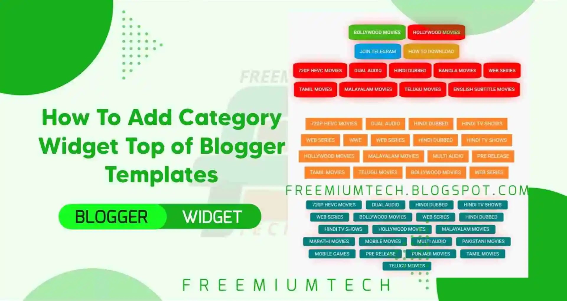 How To Add Category Widget Top of Blogger Templates