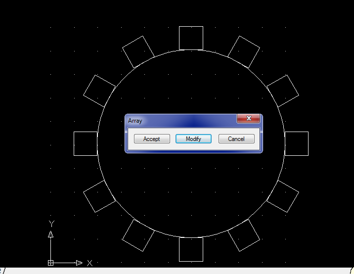 Penggunaan Perintah  Array pada AutoCad 2007